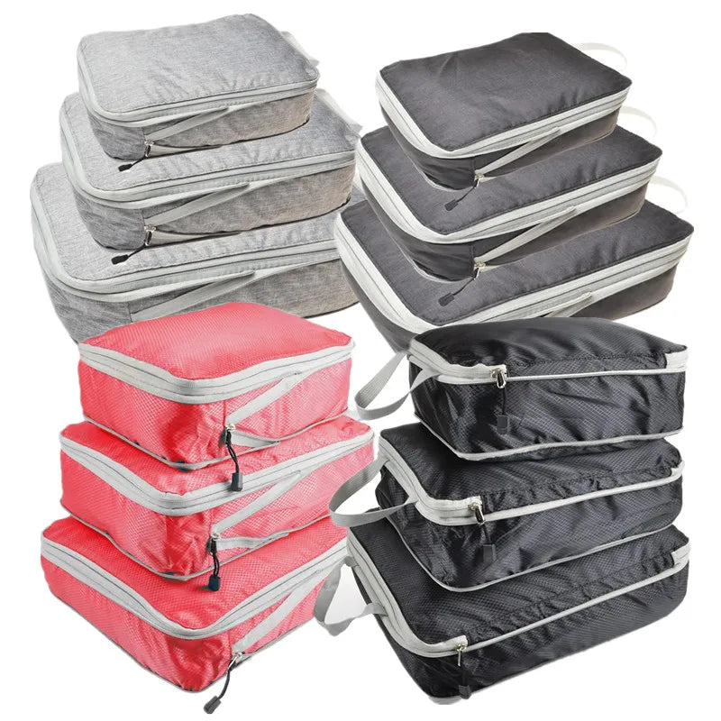 Lot de 3 cubes de compression pour organiser une valise