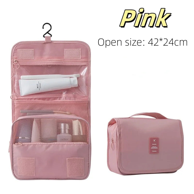 Trousse de toilette suspendue rose – multi-compartiments — vue 7