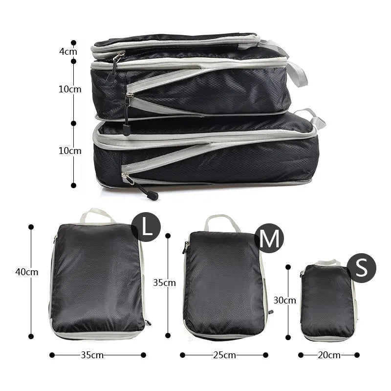 Lot de 3 cubes de compression pour valise – 3 tailles — vue 3
