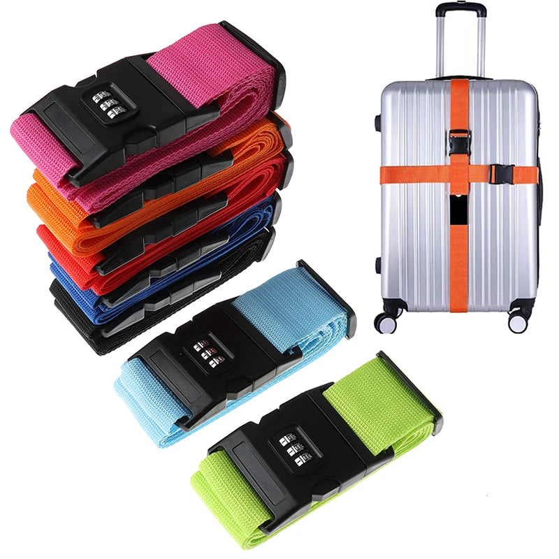 Sangle de valise sécurisée avec cadenas à code – 200 cm — vue 1