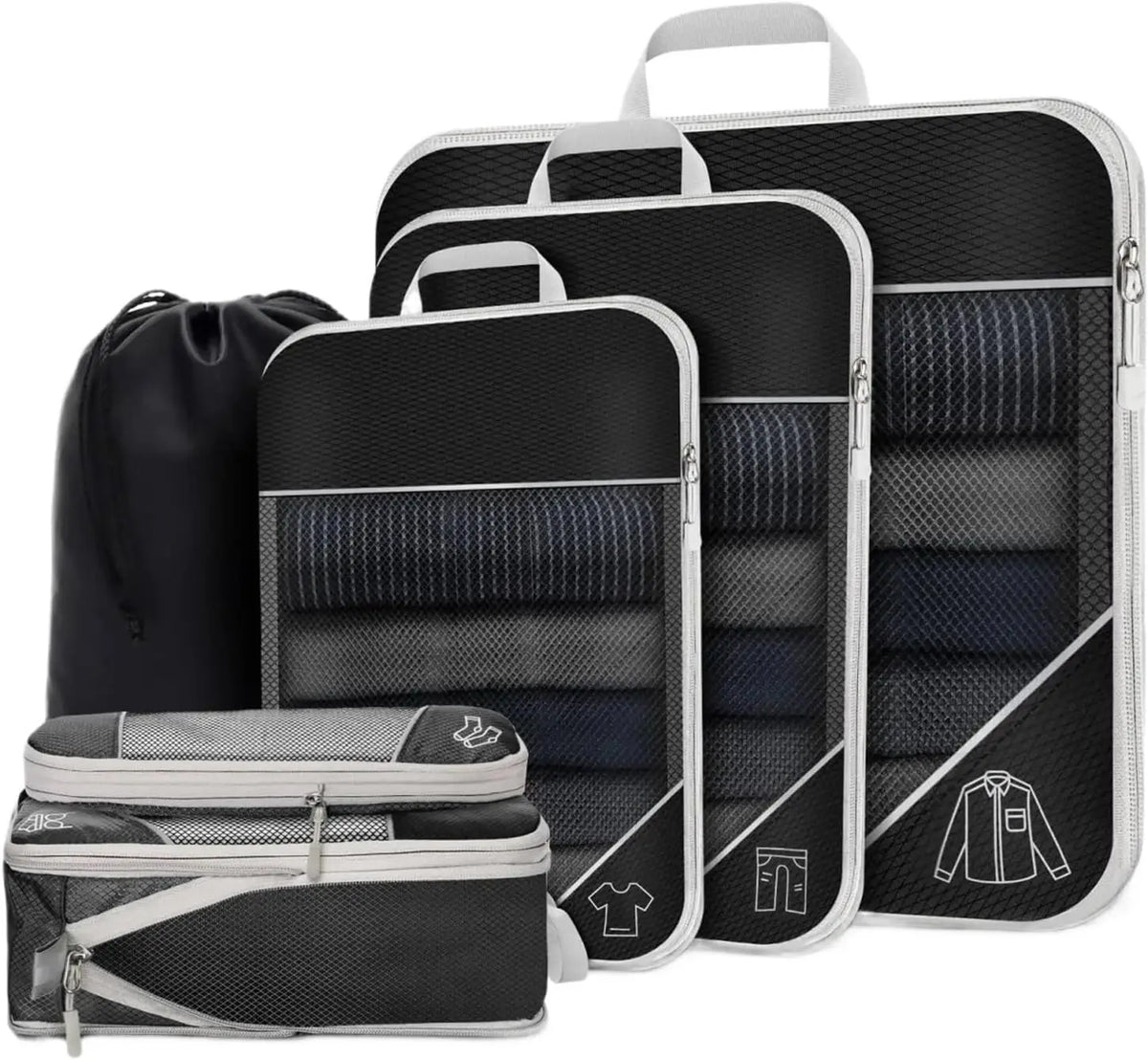 Ensemble de 6 organiseurs de valise avec sac à chaussures — vue 7