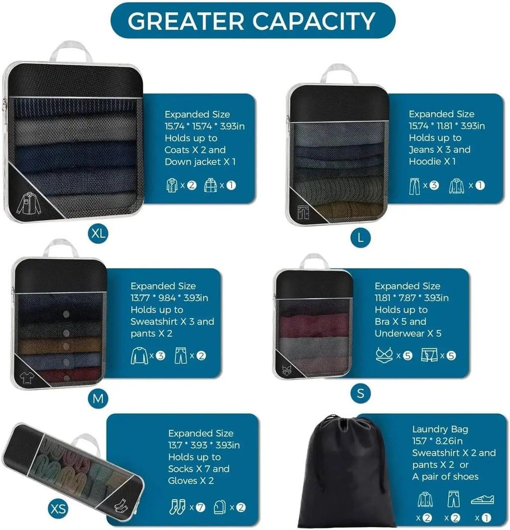 Ensemble de 6 organiseurs de valise avec sac à chaussures — vue 2