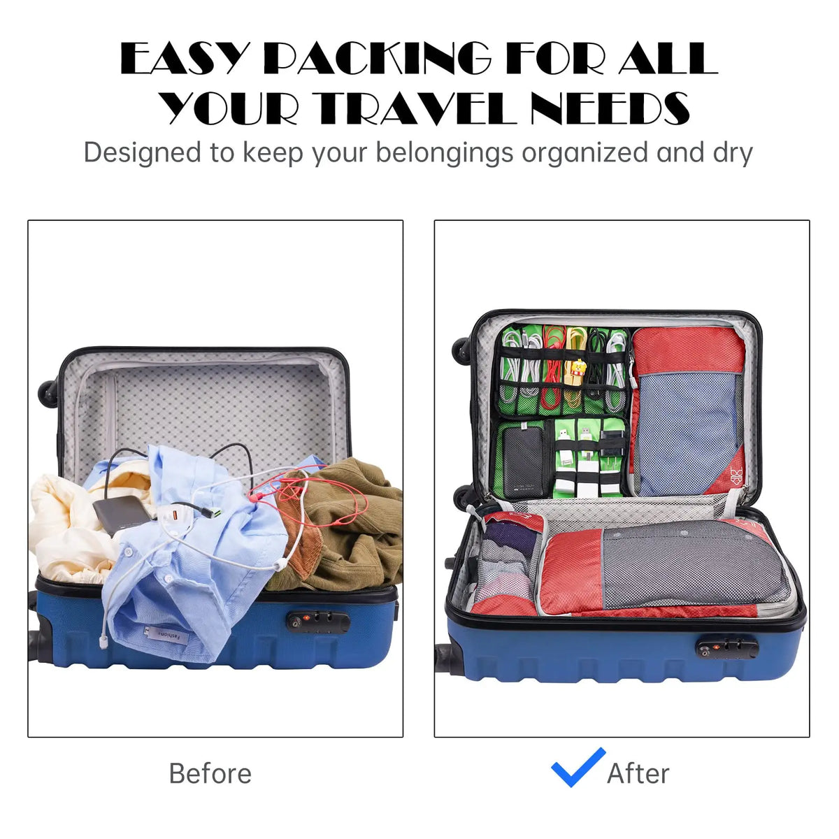 Ensemble 3 ou 6 organiseurs de valise – formats variés — vue 4