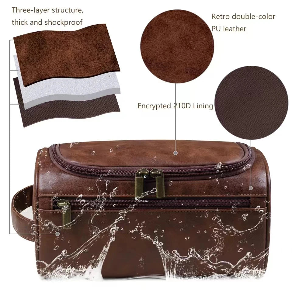 Trousse de toilette suspendue premium – toile ou finition PU — vue 4