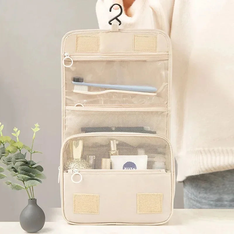 Trousse de toilette suspendue rose – multi-compartiments — vue 2