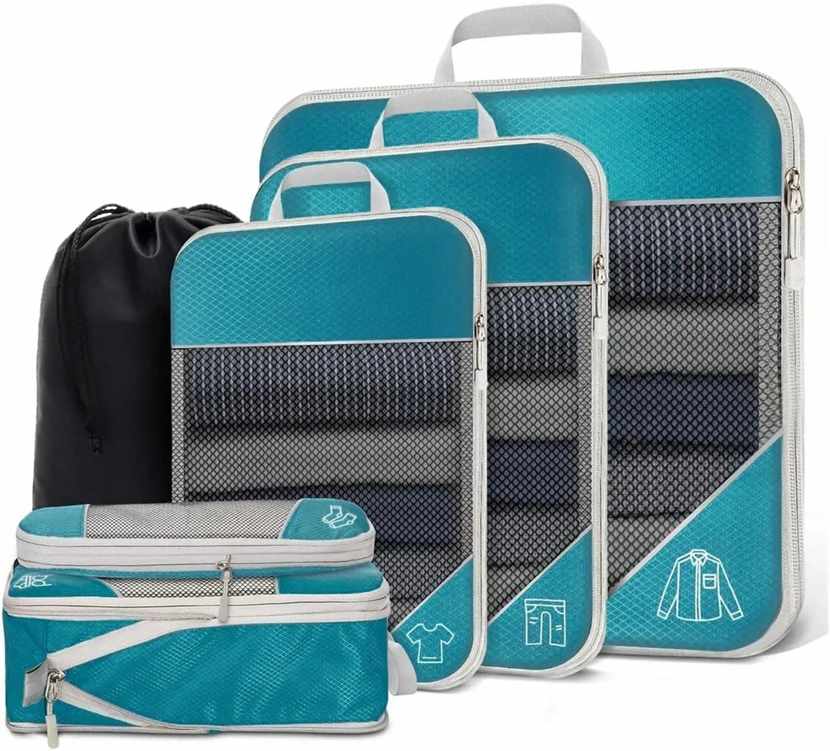 Ensemble de 6 organiseurs de valise avec sac à chaussures — vue 8