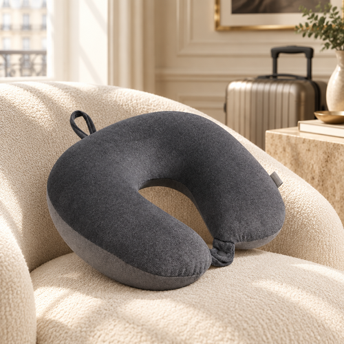 Coussin de voyage gris anthracite