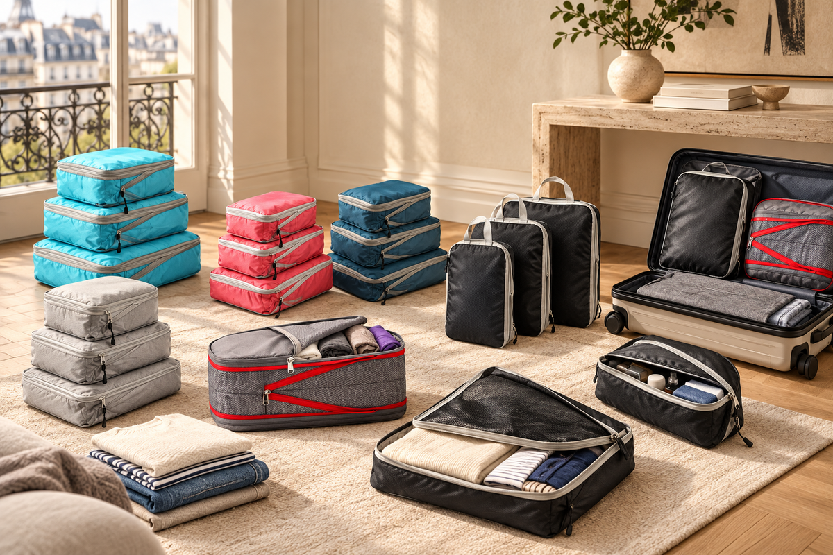 Mise en scène premium des organiseurs de voyage Cube&Go